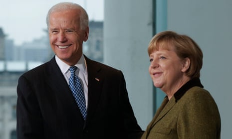 Joe Biden and German chancellor Angela Merkel