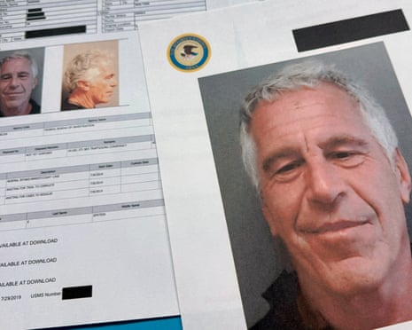 Documents from the Jeffrey Epstein files including DoJ file photographs of the financier.
