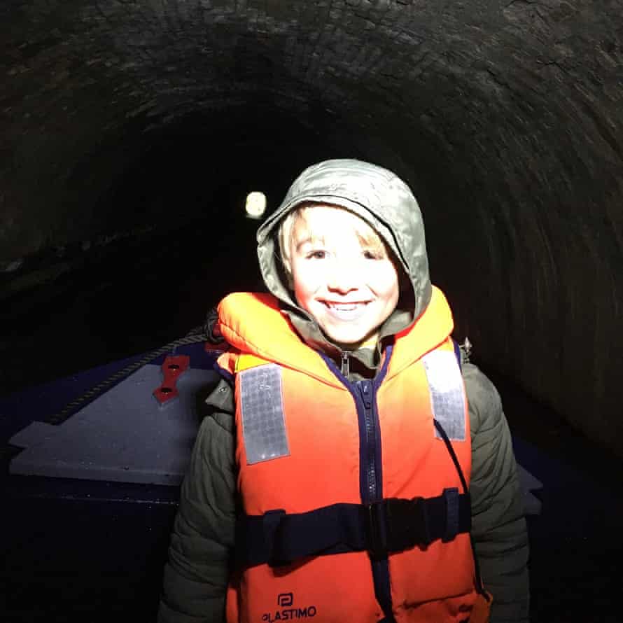 Six-year-old Hamish in a tunnel