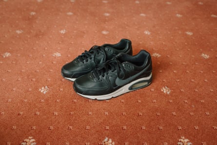 Jonathan took his dad to the Nike store to buy these Air Max trainers, which dramatically improved his mobility for the last few months of his life. © Simon Bray