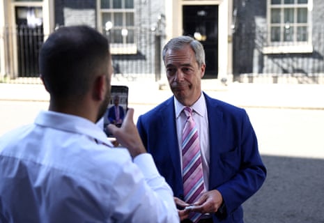 Nigel Farage photographed in Downing Street last year.