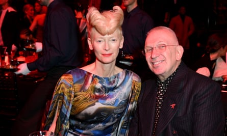 Tilda Swinton and Jean-Paul Gaultier at the Fashion Awards 2022 pre-ceremony drinks