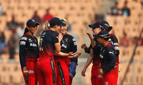 The Royal Challengers Bangalore during a Women’s Premier League game against the Delhi Capitals.