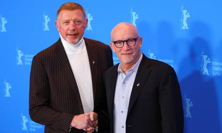 Becker and director Alex Gibney at the Berlin film festival.