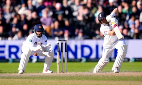 Joe Root bats during day four of England’s first Test against Sri Lanka.