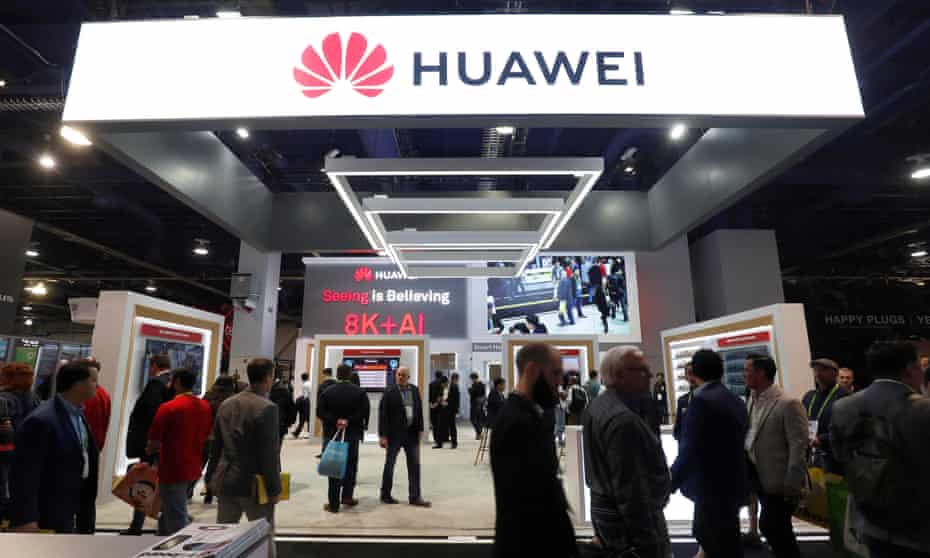 A Huawei booth at CES in Las Vegas