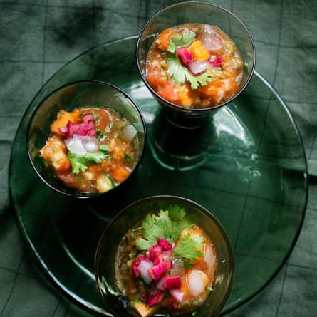 Melon and tomato gazpacho.