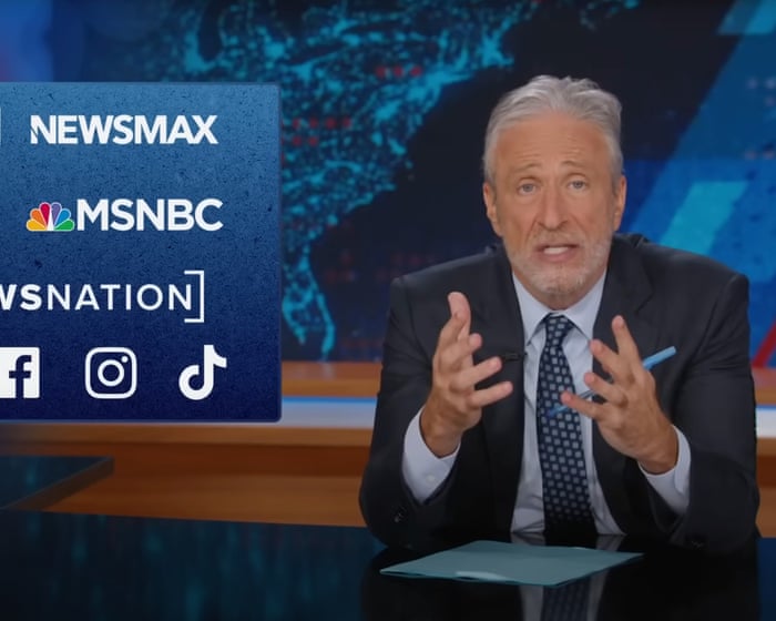 Jon Stewart on US violence: ‘These mass shootings don’t fit neatly into our left-right paradigm’