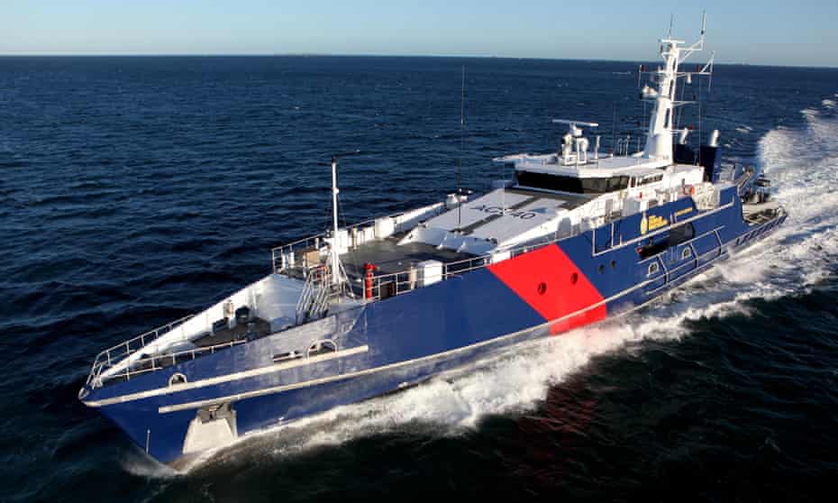 An Australian customs vessel, the Cape St George.