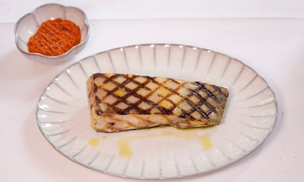 ‘As good as it should be at £48’: turbot with romesco.