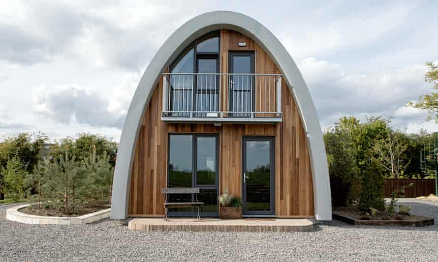 The oval-shaped timber-framed Aviator Haus
