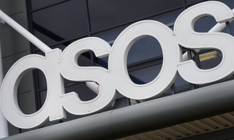 An Asos sign at the retailer’s warehouse in Grimethorpe, South Yorkshire.