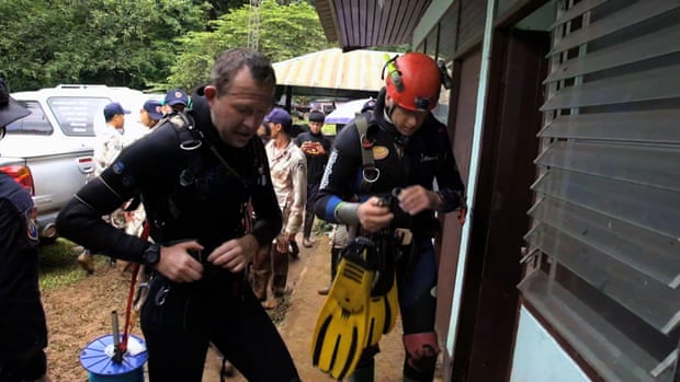 Cave divers Rick Stanton and John Volanthen in the 2021 documentary The Rescue.