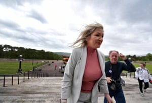 Belfast, Northern Ireland: Sinn Féin’s Michelle O’Neill arrives at Stormont