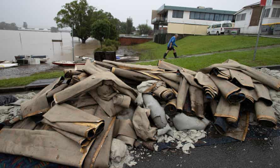 Ruined carpets outside the Taree Aquatic Club after last month's floods