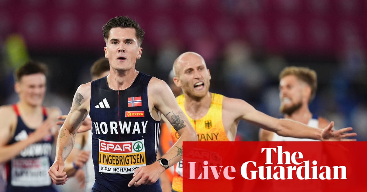 European Athletics Championships: Ingebrigtsen kicks to 5,000m gold, women’s 100m final to come – live