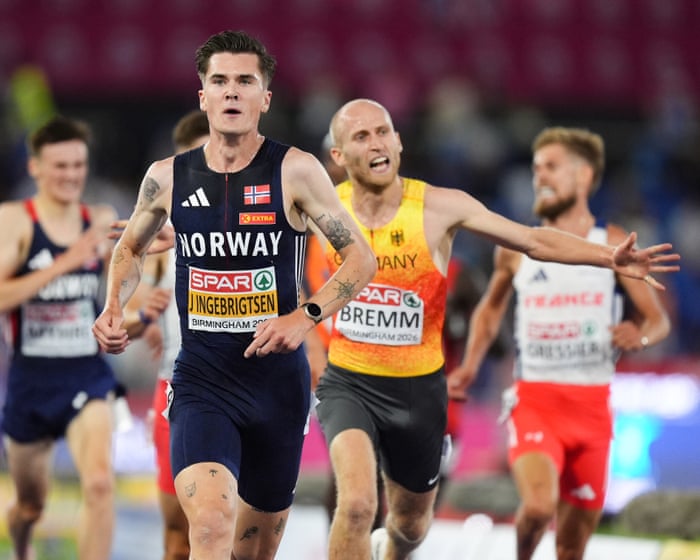 European Athletics Championships: Ingebrigtsen kicks to 5,000m gold, women’s 100m final to come – live — image supplied by The Guardian Sport's feed