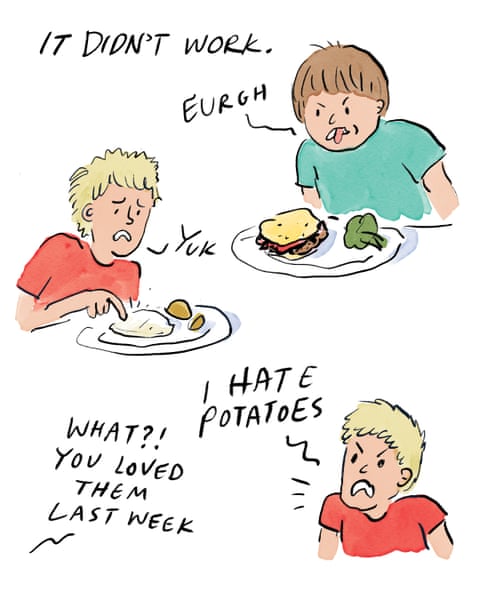 Becky Barnicoat cartoon on feeding the kids, panel 2