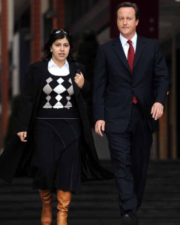 ‘The craziness of the party’ … Warsi with David Cameron.