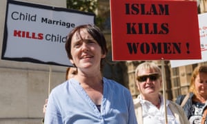 Anne Marie Waters attends an ‘Islam kills women’ rally and protest in Westminster last year.