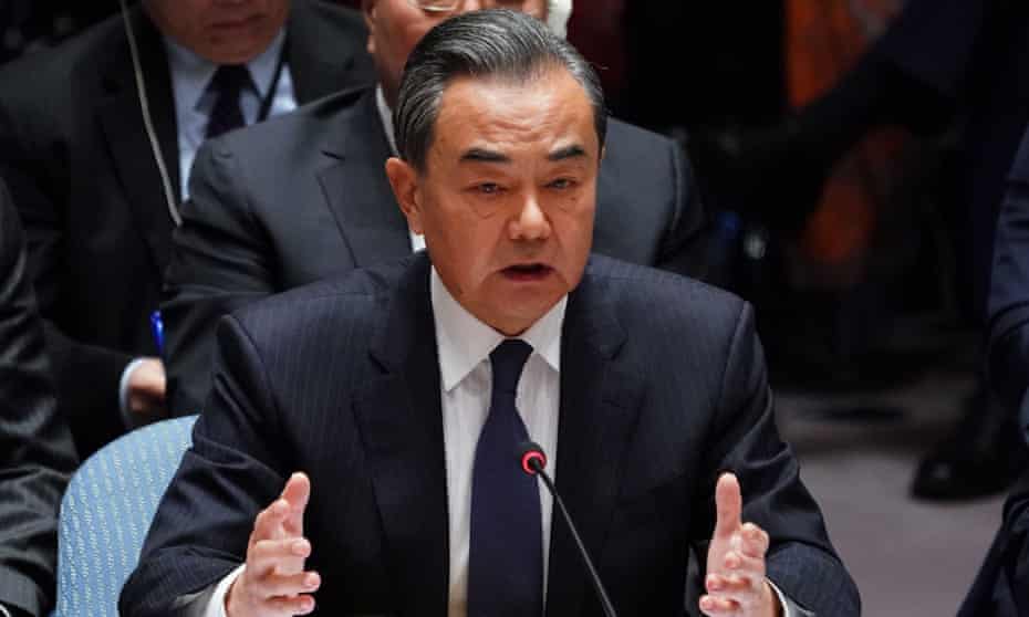 Chinese foreign minister Wang Yi speaks at the UN security council meeting on 27 September. 