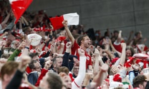 Denmark fans celebrate in Copenhagen.