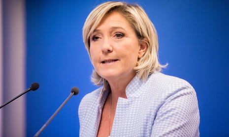Marine Le Pen at a press conference to congratulate Donald Trump on his election victory.