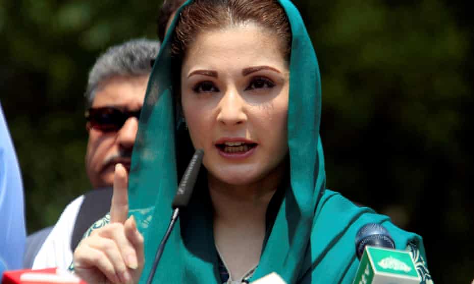 Mariam Nawaz Sharif, the daughter of Pakistan’s Prime Minister speaks to media after appearing before an investigation in Islamabad.