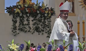 Bishop Juan Barros after Mass was celebrated by Pope Francis in Iquique, Chile, on 18 January.