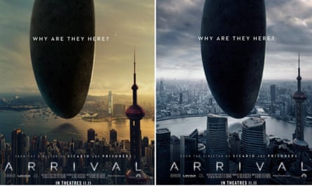 Anger In Hong Kong As Arrival Poster Shifts Shanghai Landmark To City Arrival The Guardian