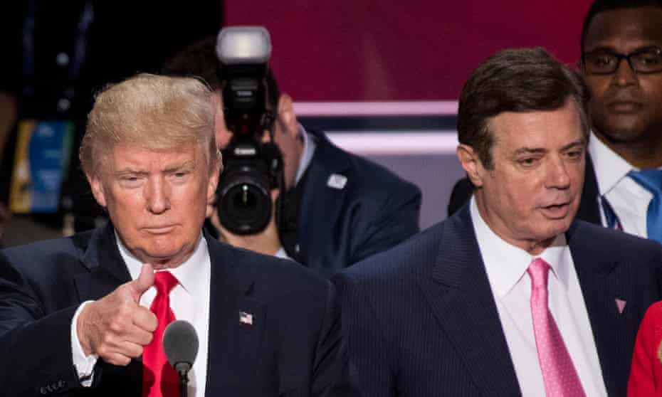 Donald Trump with then campaign manager Paul Manafort at the 2016 Republican convention in Cleveland.