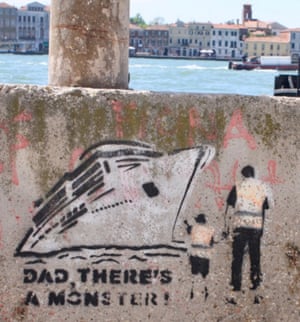 Anti-cruise ship graffiti in Venice.
