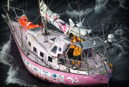 Round-the-world solo yachtswoman Jessica Watson rounding the southern tip of Tasmania in 2010