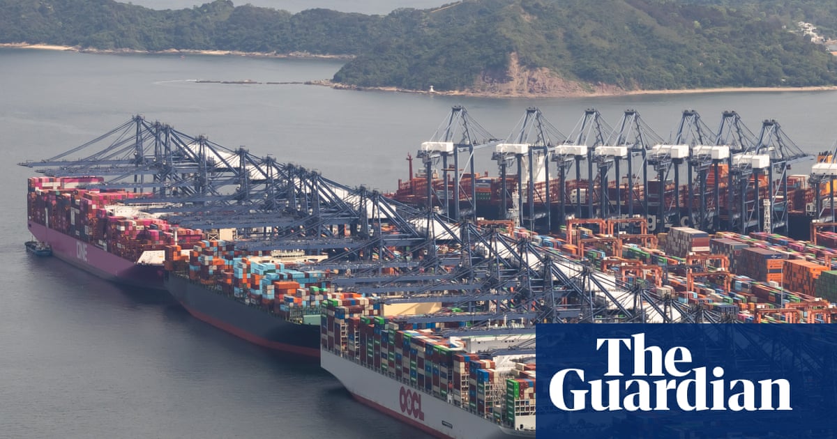 Artist’s rendering of Trump’s trade strategy: a giant AI-powered mallet repeatedly missing a very large, very obvious Chinese factory.
