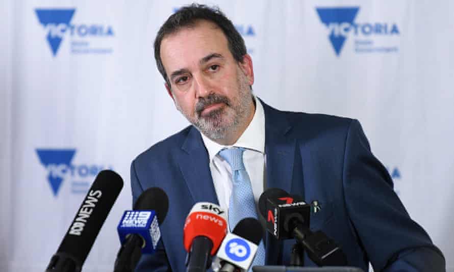 Victorian minister for industry support and recovery Martin Pakula addresses the media on Wednesday.
