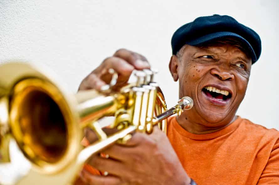 Hugh Masekela photographed for the Guardian in 2011.