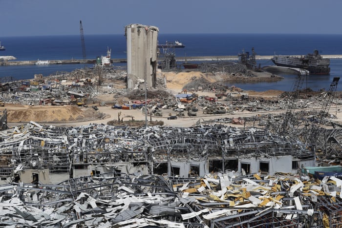 Beirut skyline showing damage from conflict