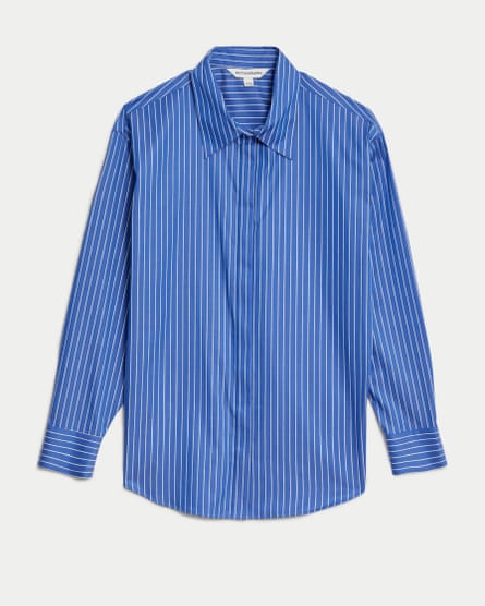 A pure cotton blue and white striped shirt from Marks and Spencer