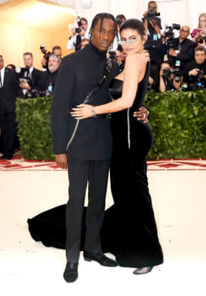 New parents Kylie Jenner and Travis Scott arrived together, with Jenner bringing a hit of spring/summer 2018 to proceedings. She wore Alexander Wang topped off with Matrix-style sunglasses