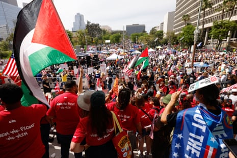 California Teachers Association at a No Kings protest in Los Angeles.