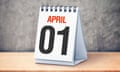 Calendar showing 1 April