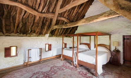 Thatched bedroom at Causeway House, Northumberland