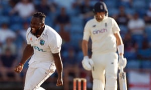  West Indies' Kyle Mayers ‘rips through England’s top order’. 