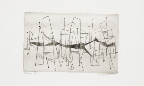 Dorothy Dehner (1901-1994), Nocturne, 1954. Engraving: sheet, 9 9/16 × 12 9/16 in. (24.3 × 31.9 cm); plate, 4 7/8 × 7 7/8 in. (12.4 × 20 cm). Whitney Museum of American Art, New York; gift of Judith Bettelheim in memory of Mildred Constantine and Dorothy Dehner 2010.109. © Dorothy Dehner Foundation