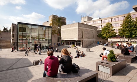 Students on campus at the University of East Anglia in Norwich