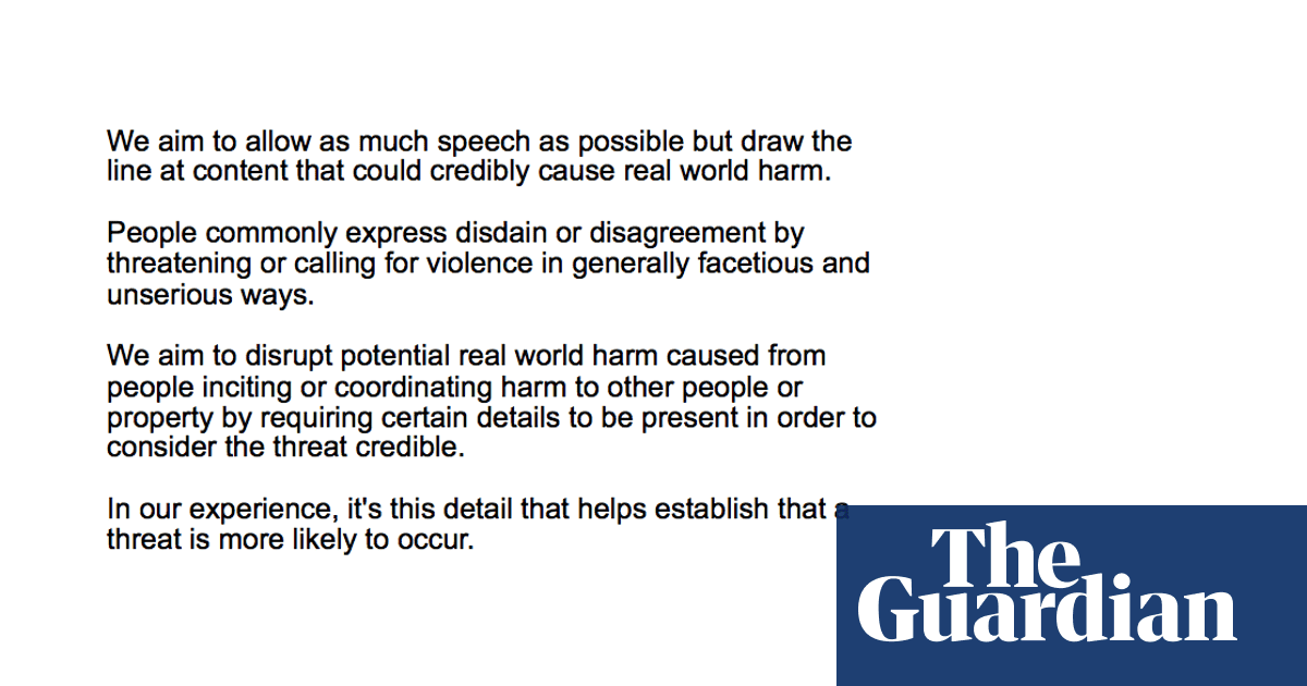 Facebook S Manual On Credible Threats Of Violence News