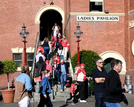 People walking out before the Swans’ men’s team played at the SCG on Sunday