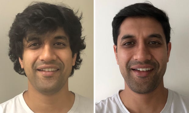 Anuj before and after haircuts.