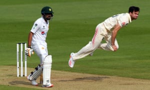 Jimmy Anderson bowling during day one of the Second Test match against Pakistan last summer.