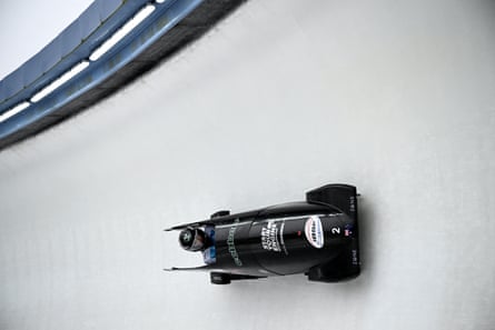 Australia’s Bree Walker in action during the women’s monobob heat at the IBSF Bobsleigh & Skeleton World Cup.